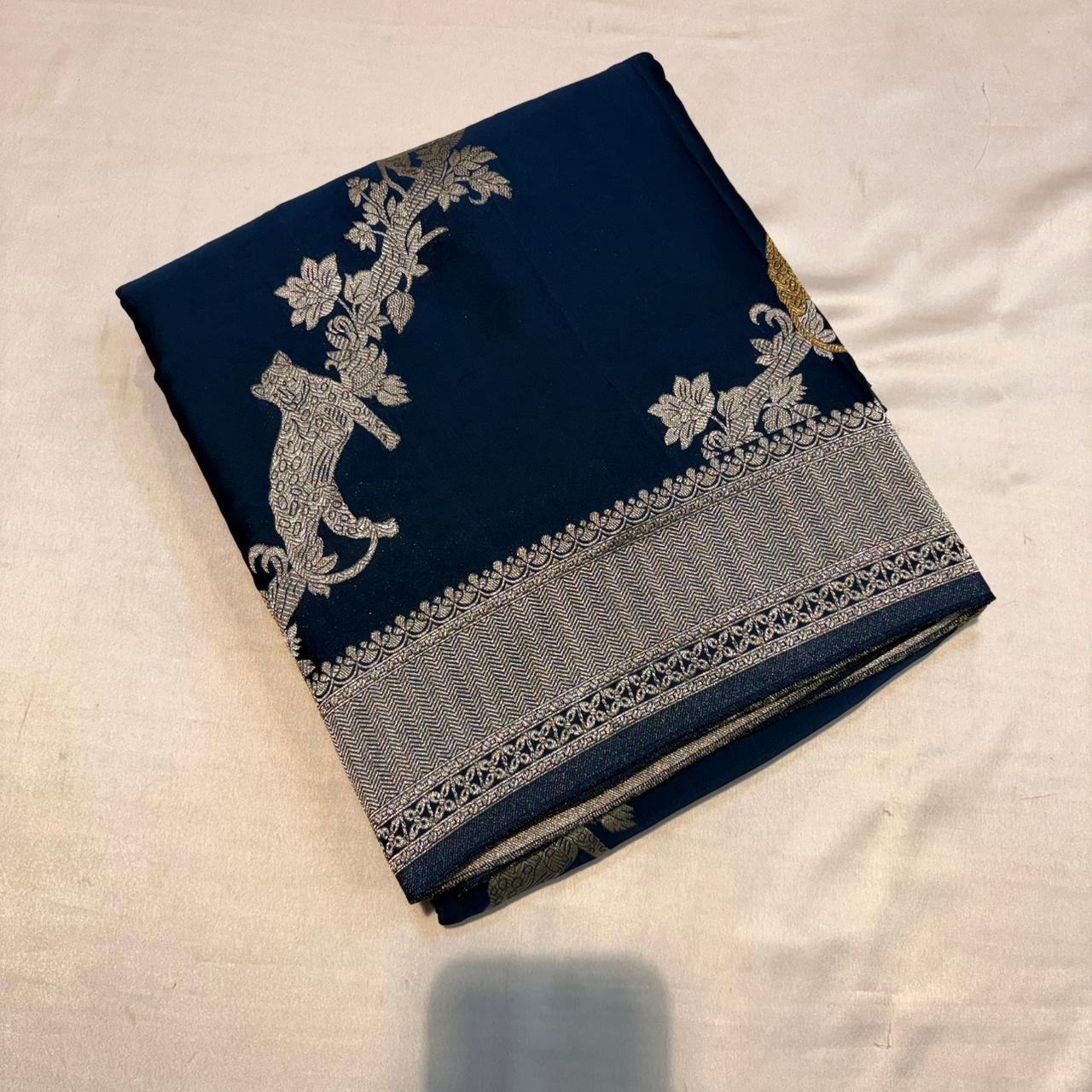 PREMIUM MUSHRU CREAPE SAREES