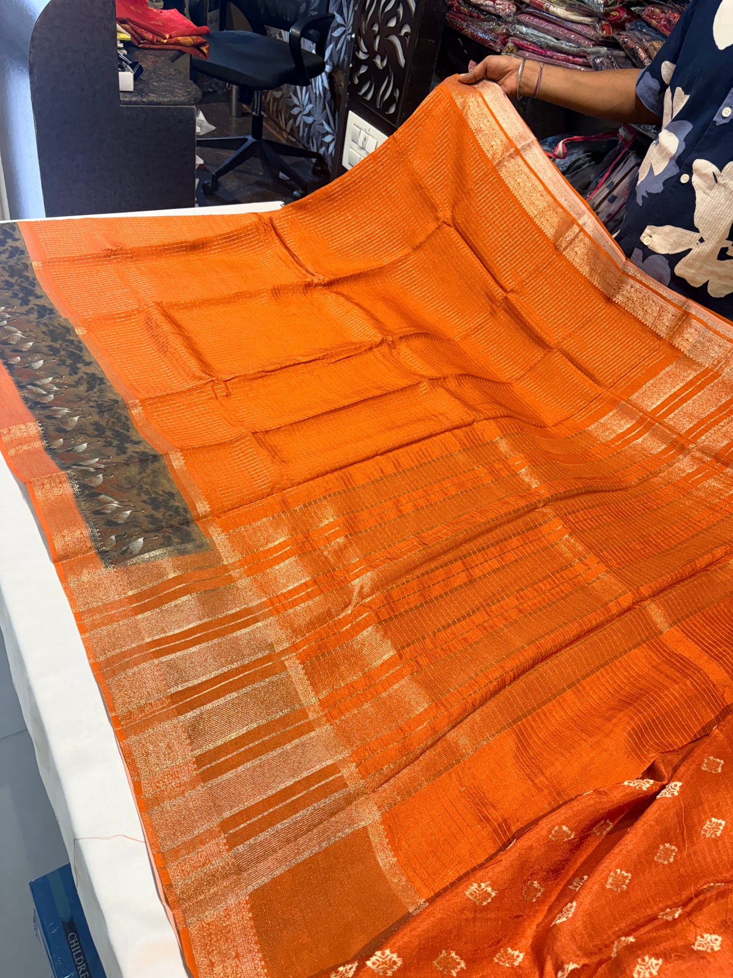 PREMIUM MOUNGA SILK WITH KALAMKARI BORDER