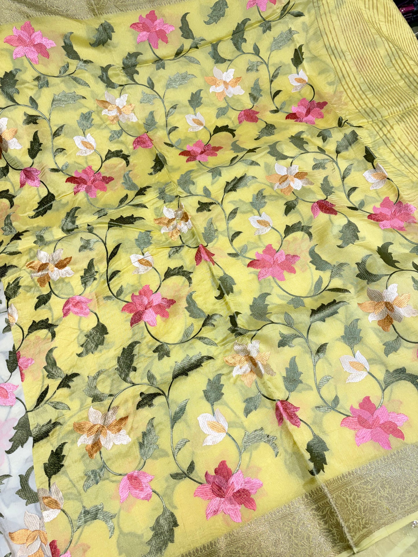 VISCOSE SILK WITH EMBROIDERY WORK