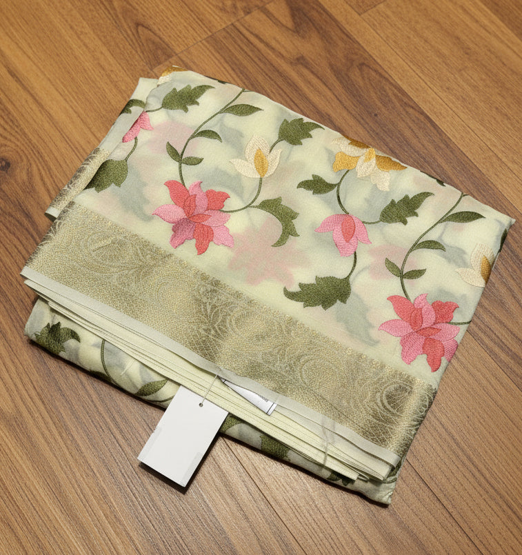 VISCOSE SILK WITH EMBROIDERY WORK