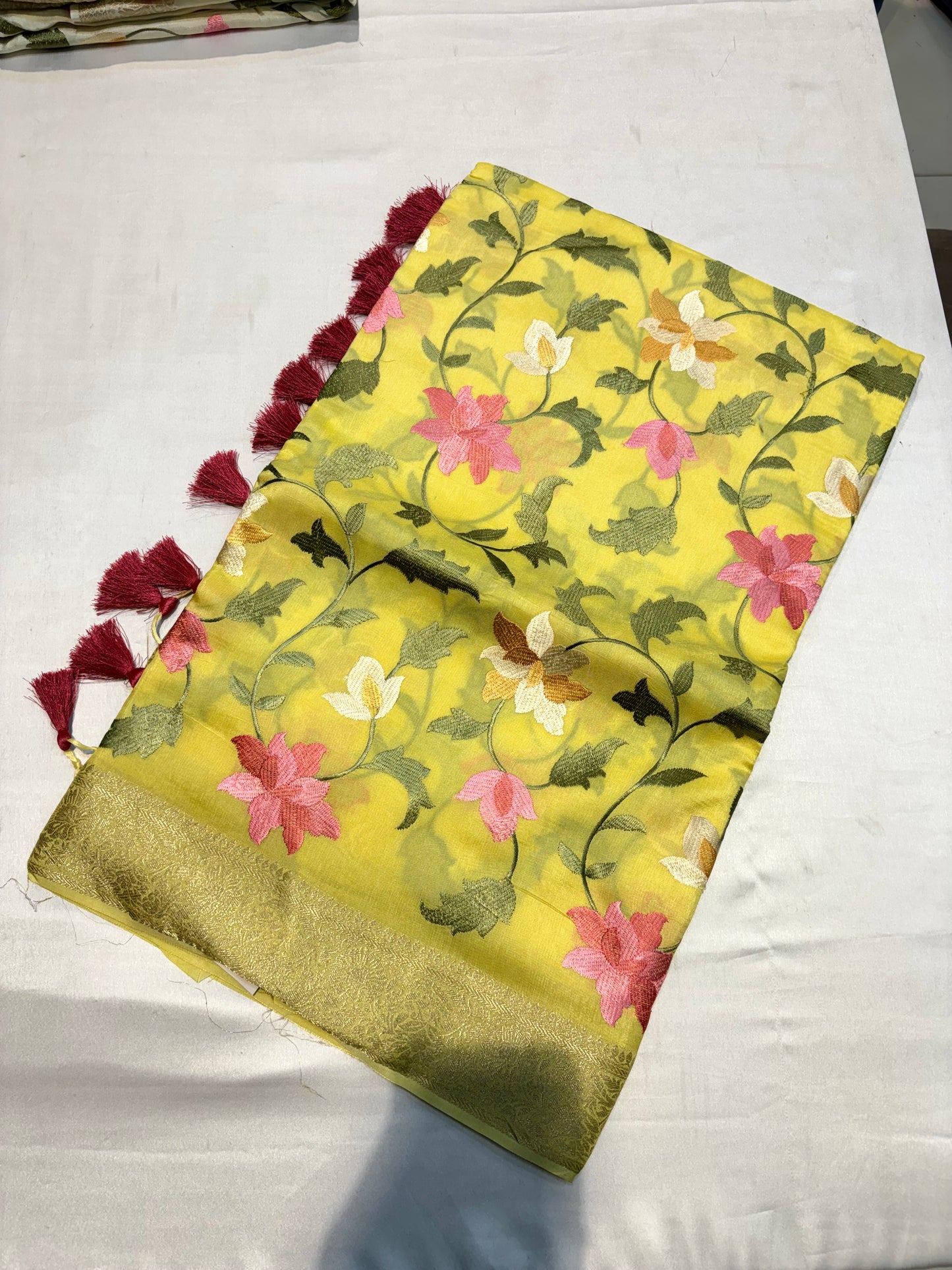 VISCOSE SILK WITH EMBROIDERY WORK