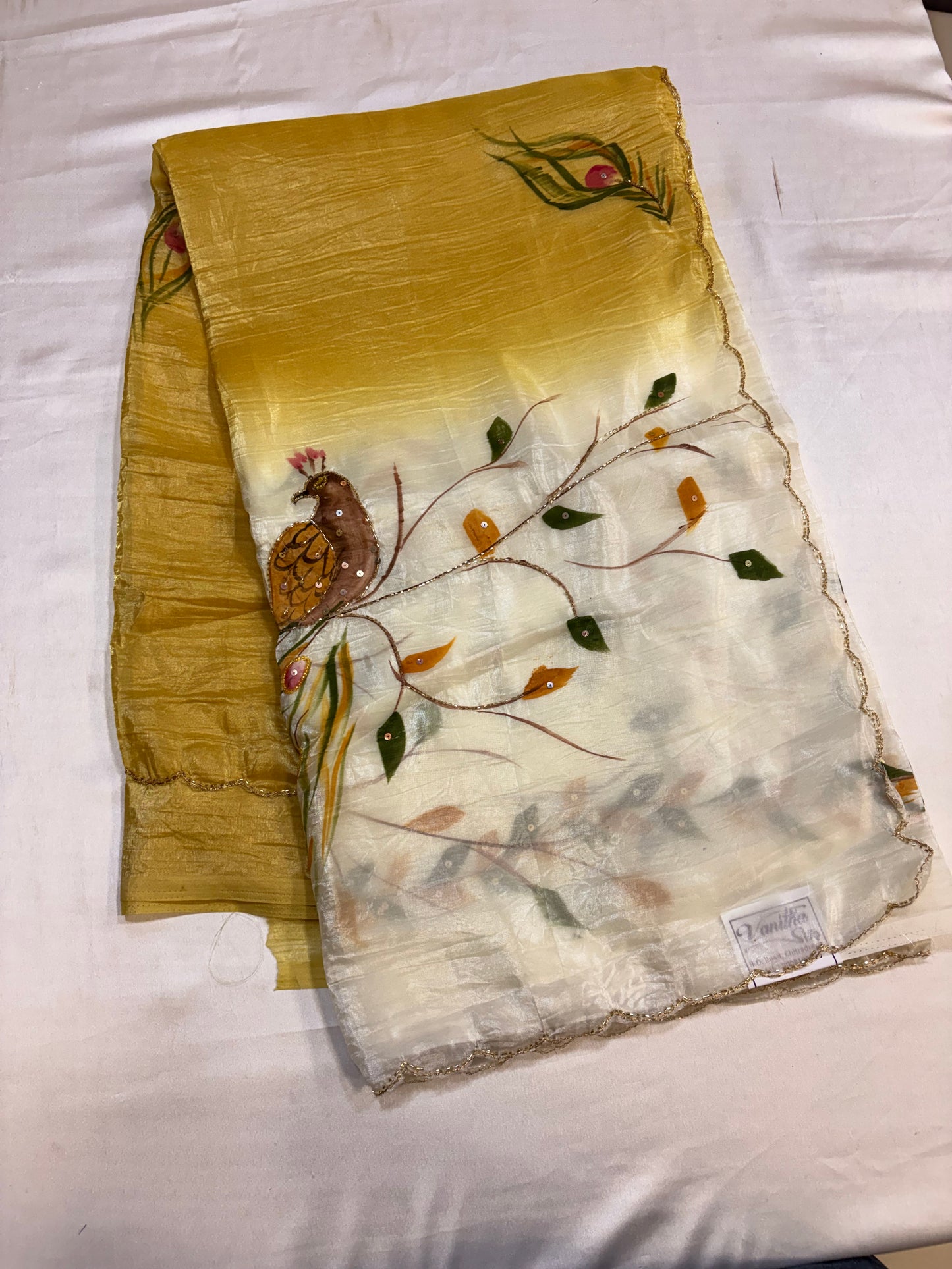 PREMIUM FANCY SAREE WITH HANDWORK AND HANDPAINT