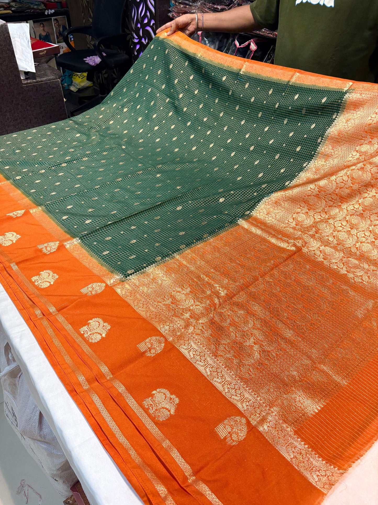 PREMIUM SEMI MYSORE SILK CREAPE SAREE