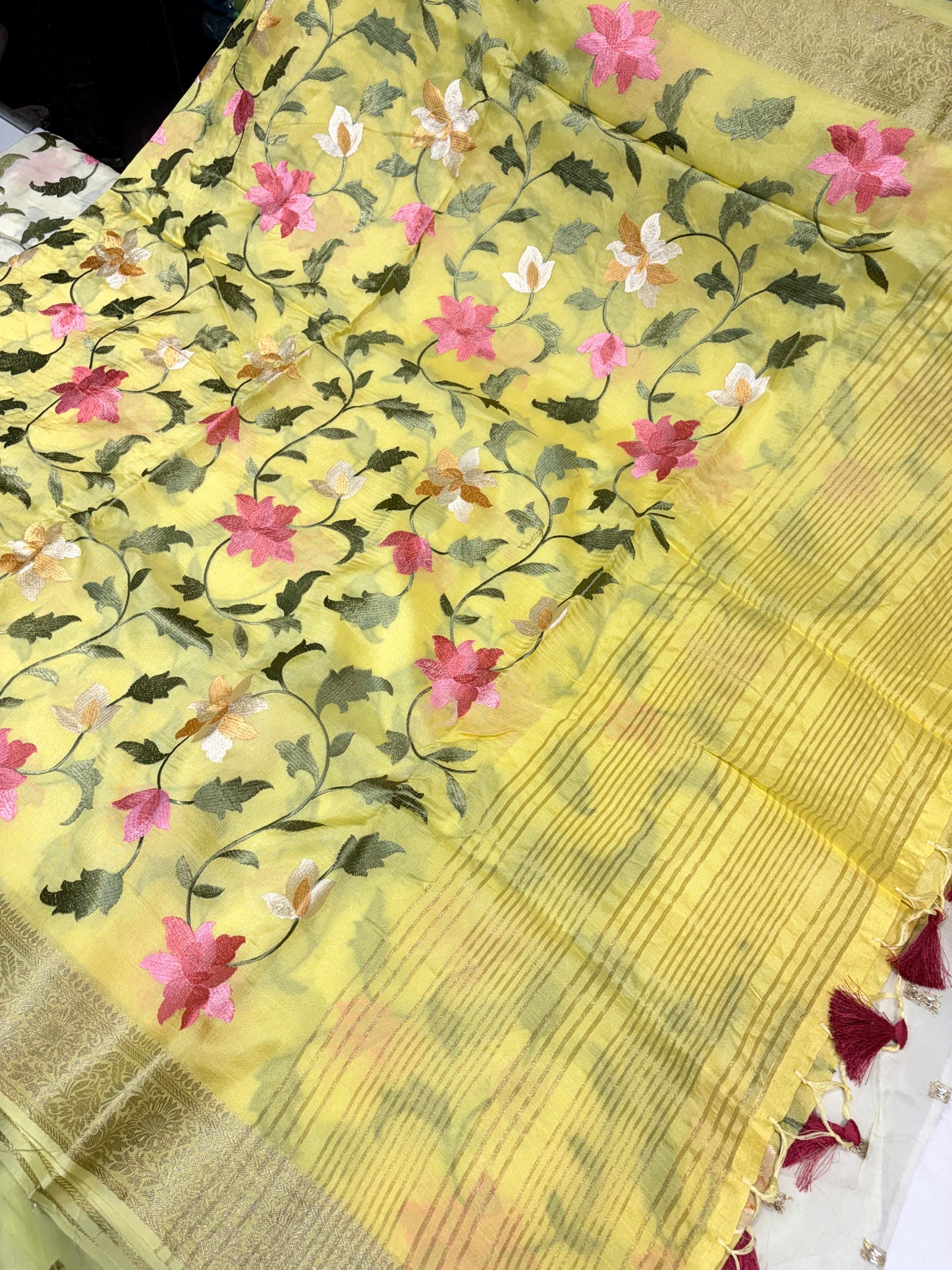 VISCOSE SILK WITH EMBROIDERY WORK