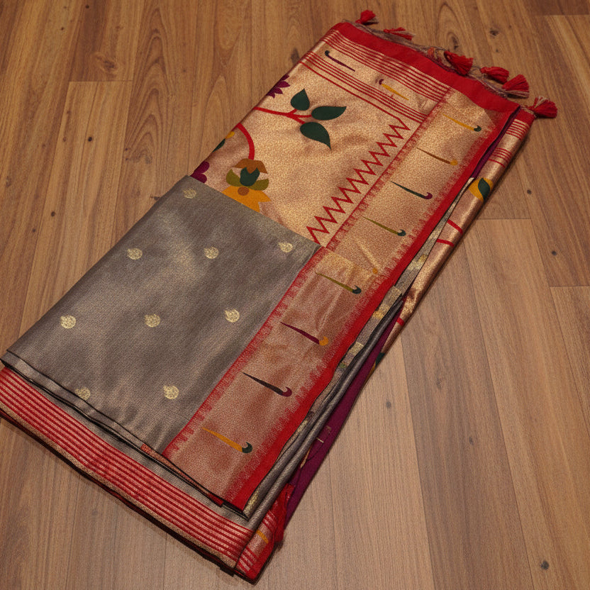SEMI PAITHANI TISSUE SILK SAREE