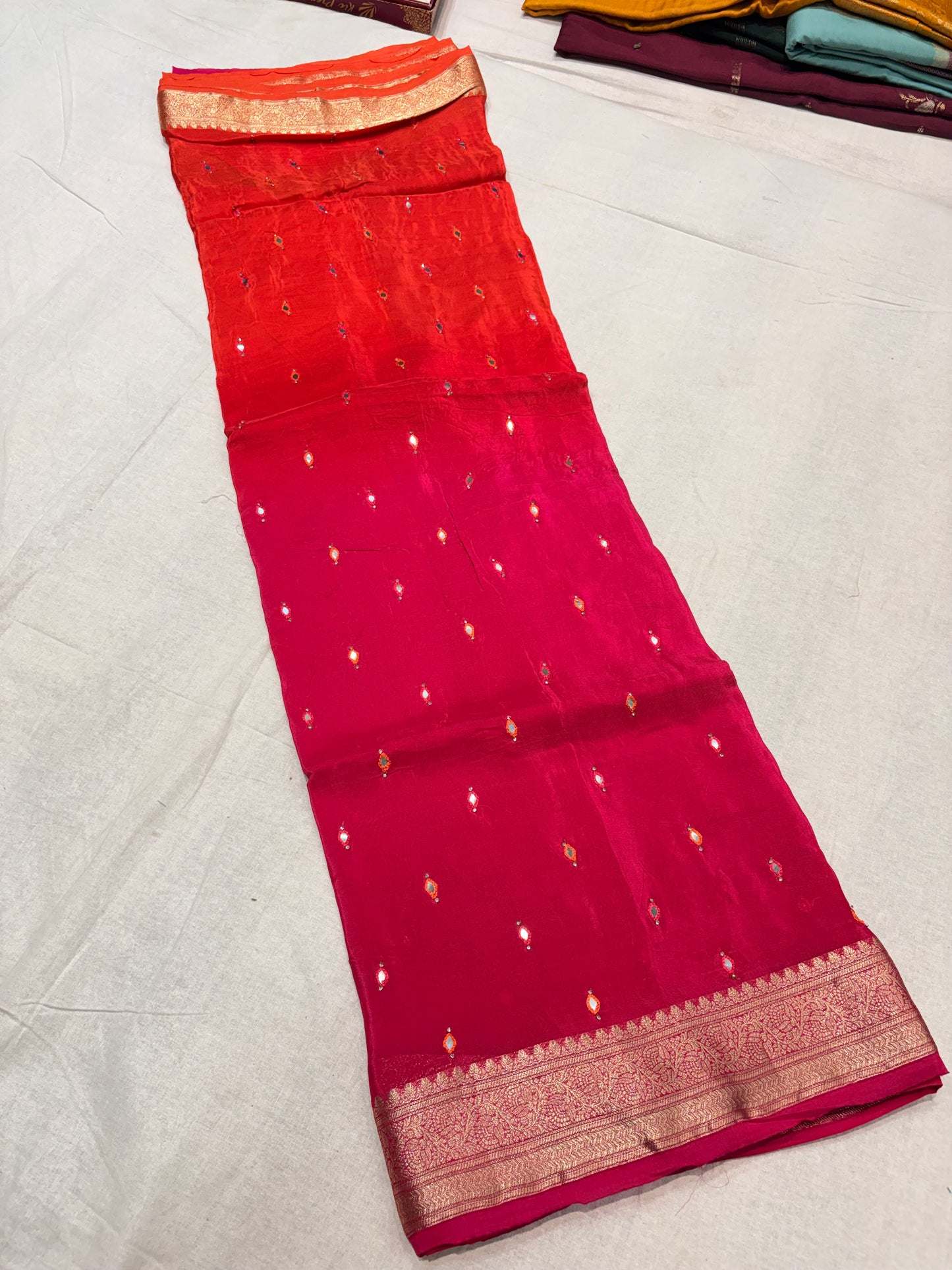 PREMIUM HO SILK SAREE WITH MIROR WORK