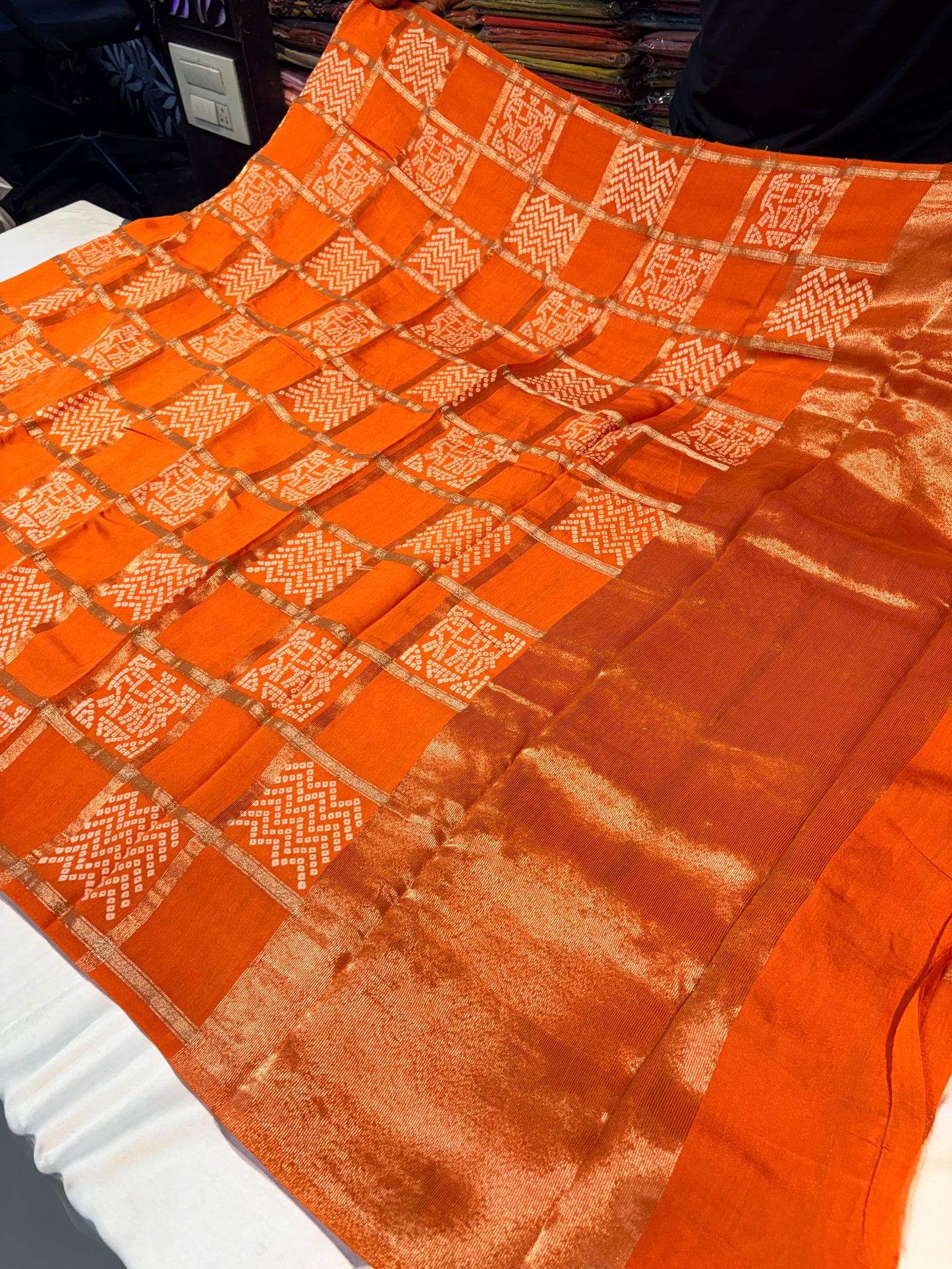 PREMIUM SOFT GHARCHOLA BANDHINI COTTON SILK SAREE