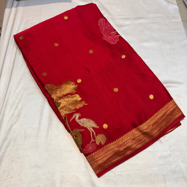 PREMIUM BANARAS MUSHRU CREAPE SILK SAREE