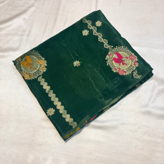 PREMIUM RAW CHINON CREAPE SAREE