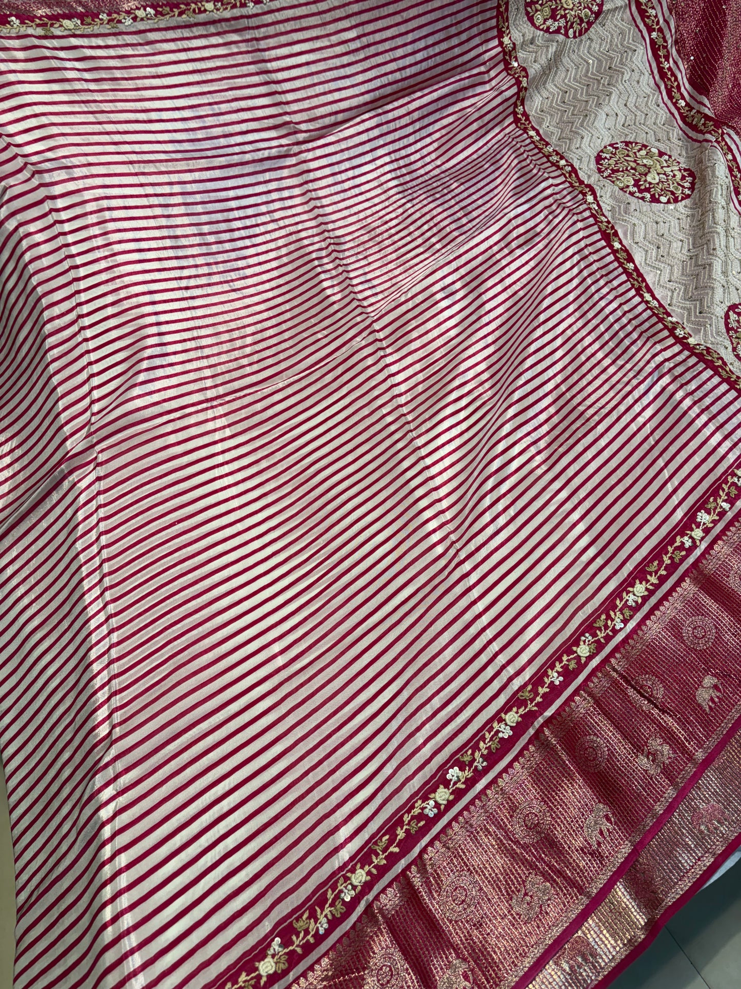 Premium Printed Creape Sarees with French knot work