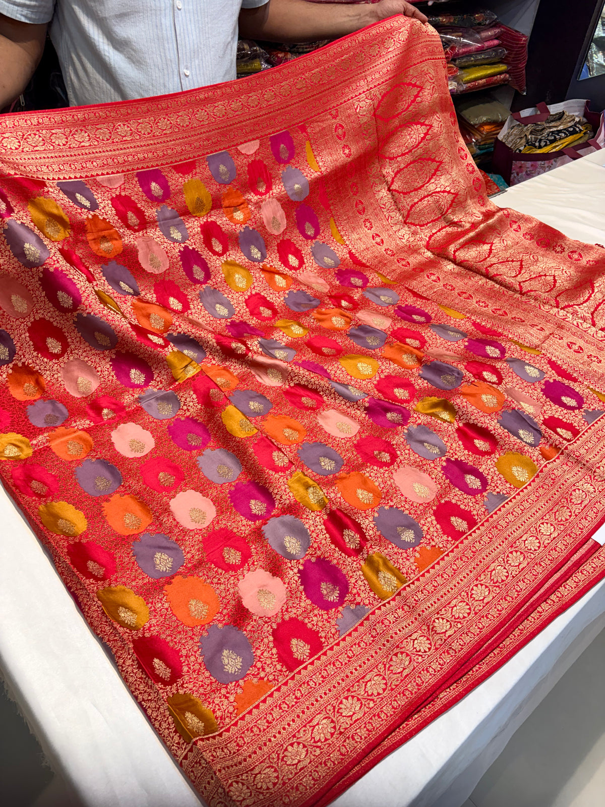 PURE PASHMEENA SILK SAREE IN RANGKAT PATTERN