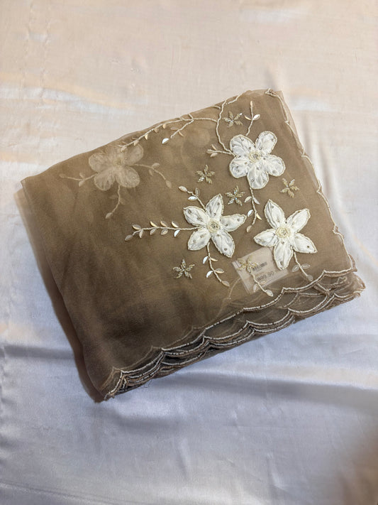 SOFT FANCY SAREE WITH APPLIQUE WORK