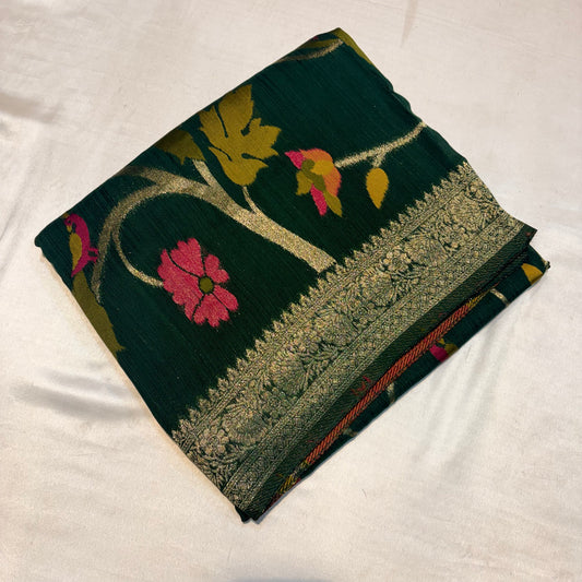 PREMIUM TUSSUR GEORGETTE SAREE WITH MEENA ZARI