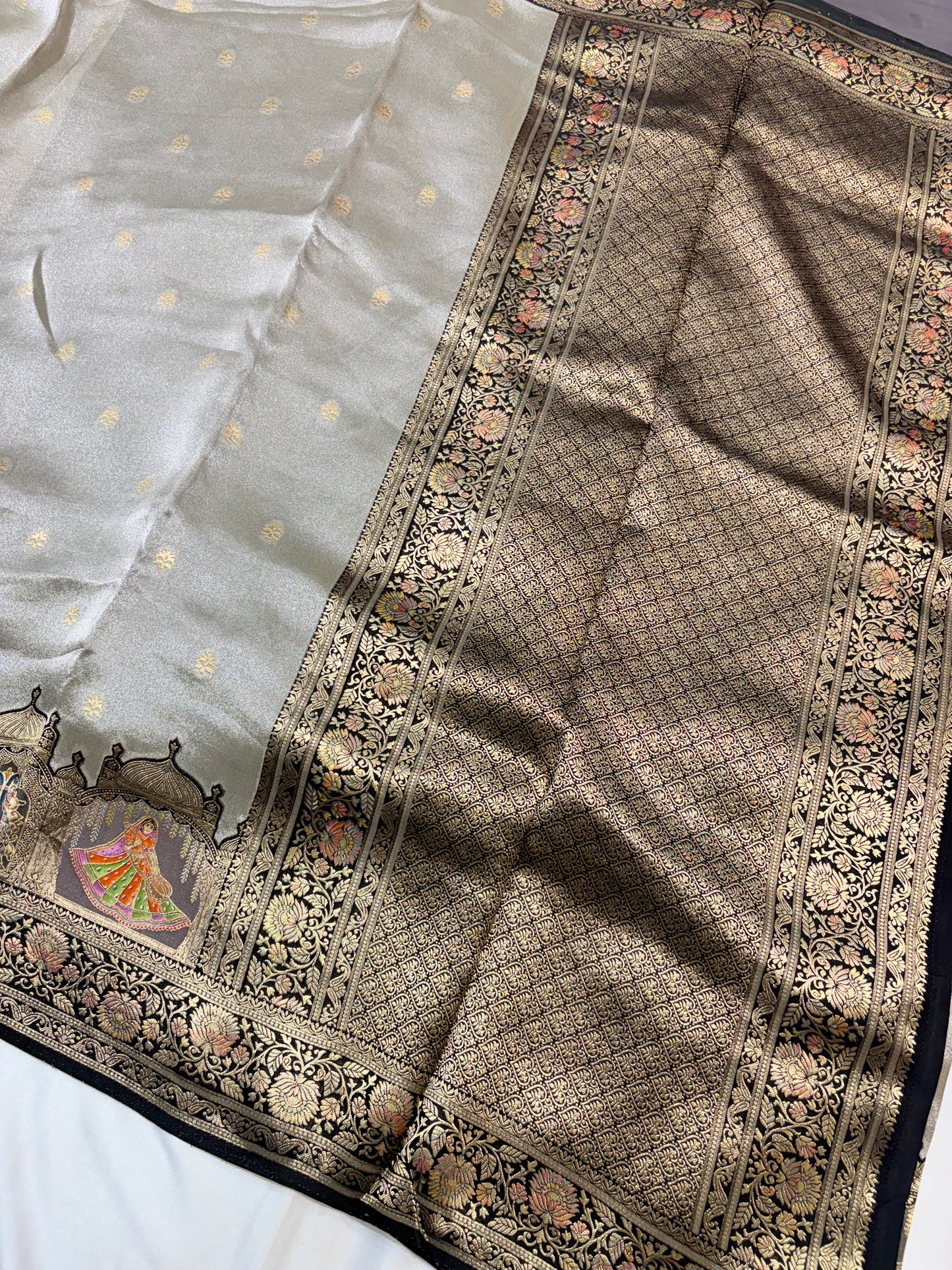 PURE GEORGETTE SAREE WITH PASHMINA BORDER