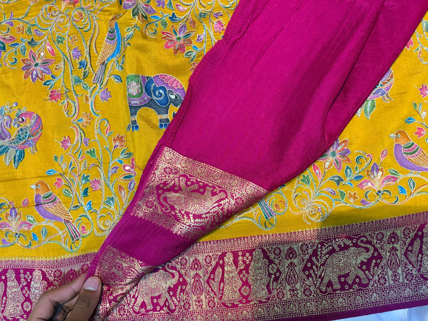 PURE PASHMINA SILK WITH KAATA WORK