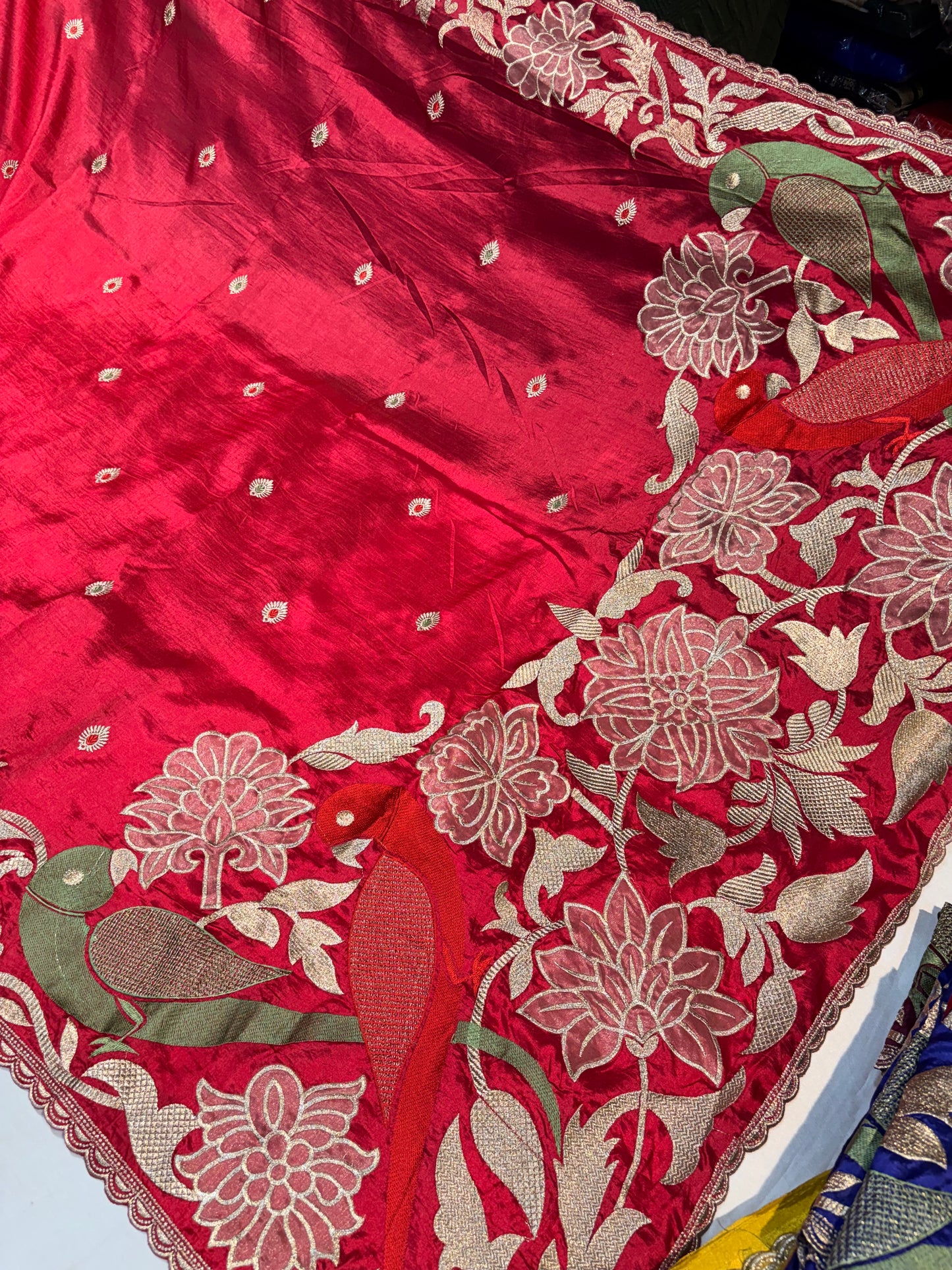 SOFT TUSSUR SILK SAREE WITH EMBROIDERY WORK