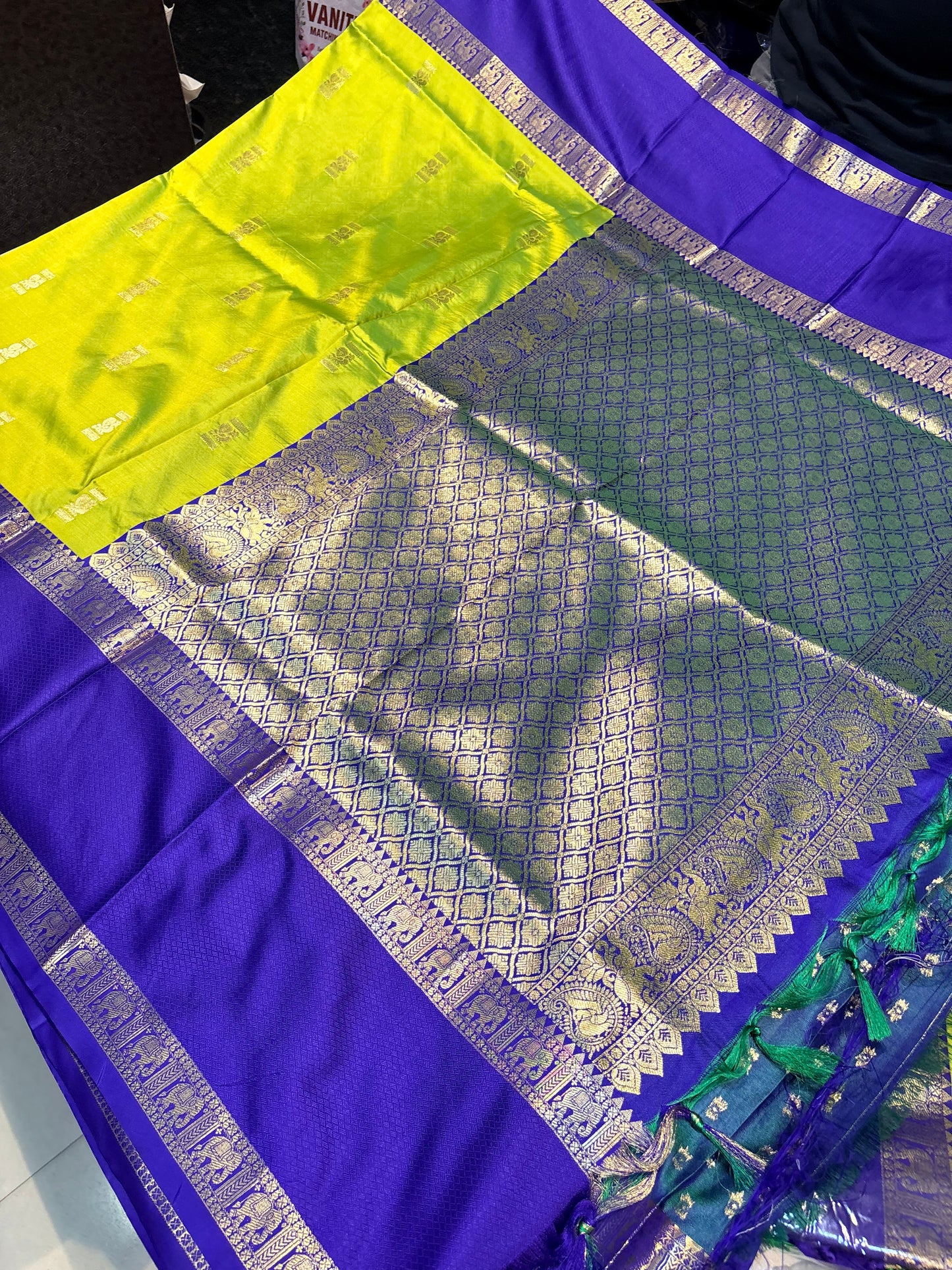 KANCHIPURAM SOFT SILK SAREE in BENTEX BORDER