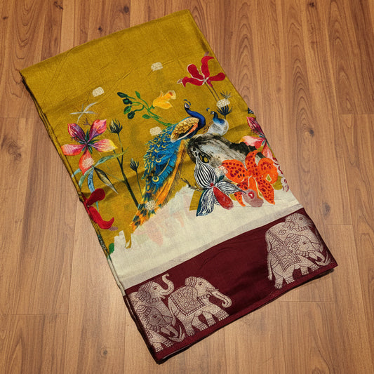 PREMIUM PRINTED MOUNGA SAREE