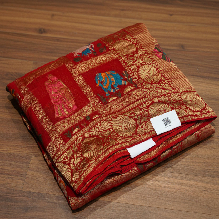 Pure Georgette Saree with Pichwai Weaving