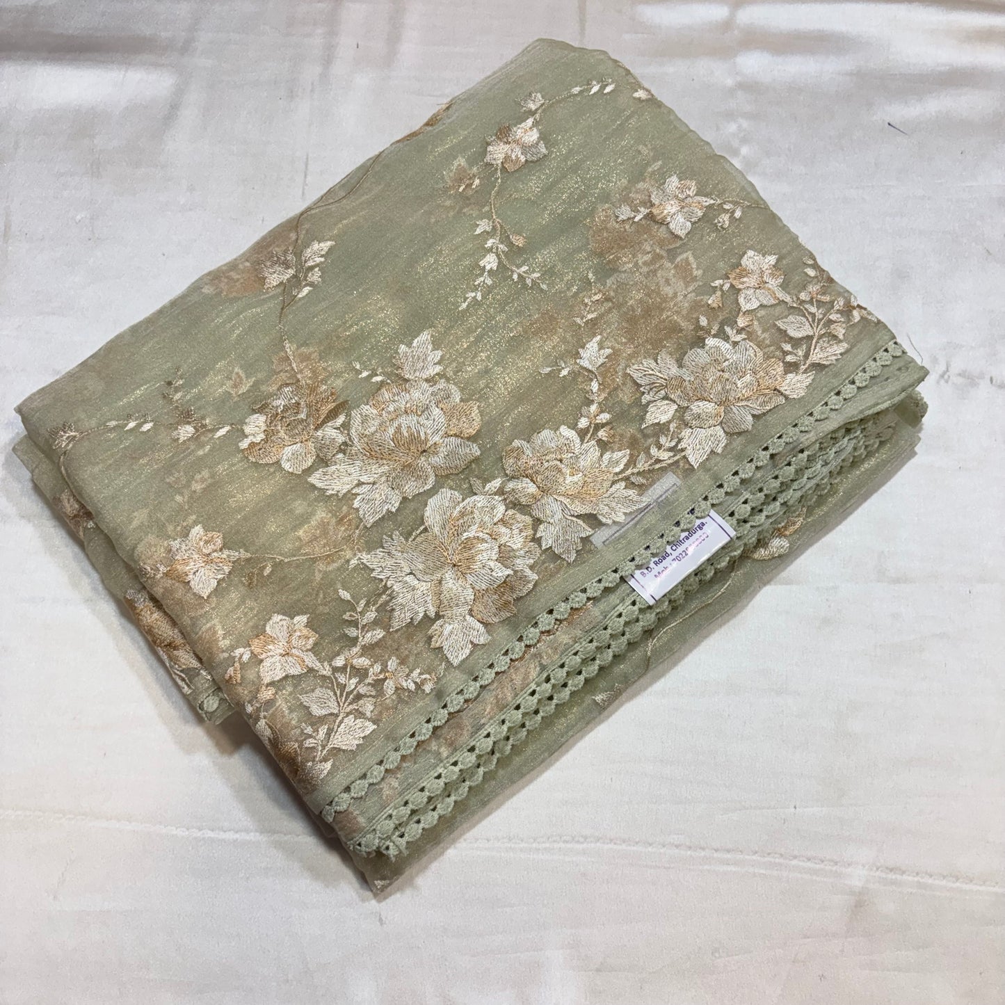 SOFT FANCY SAREE WITH APPLIQUE WORK