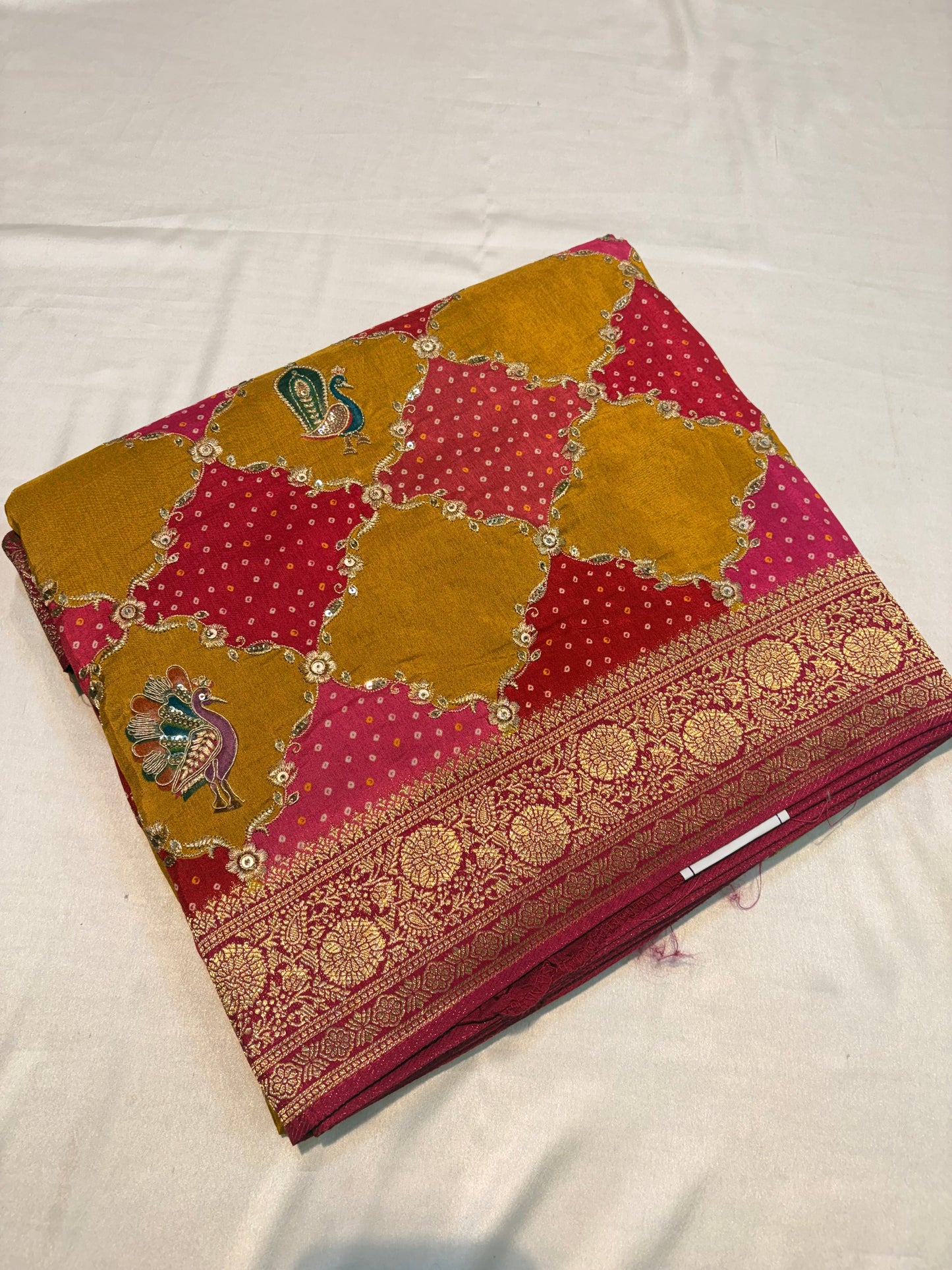PURE PASHMEENA SILK SAREE WITH WORK