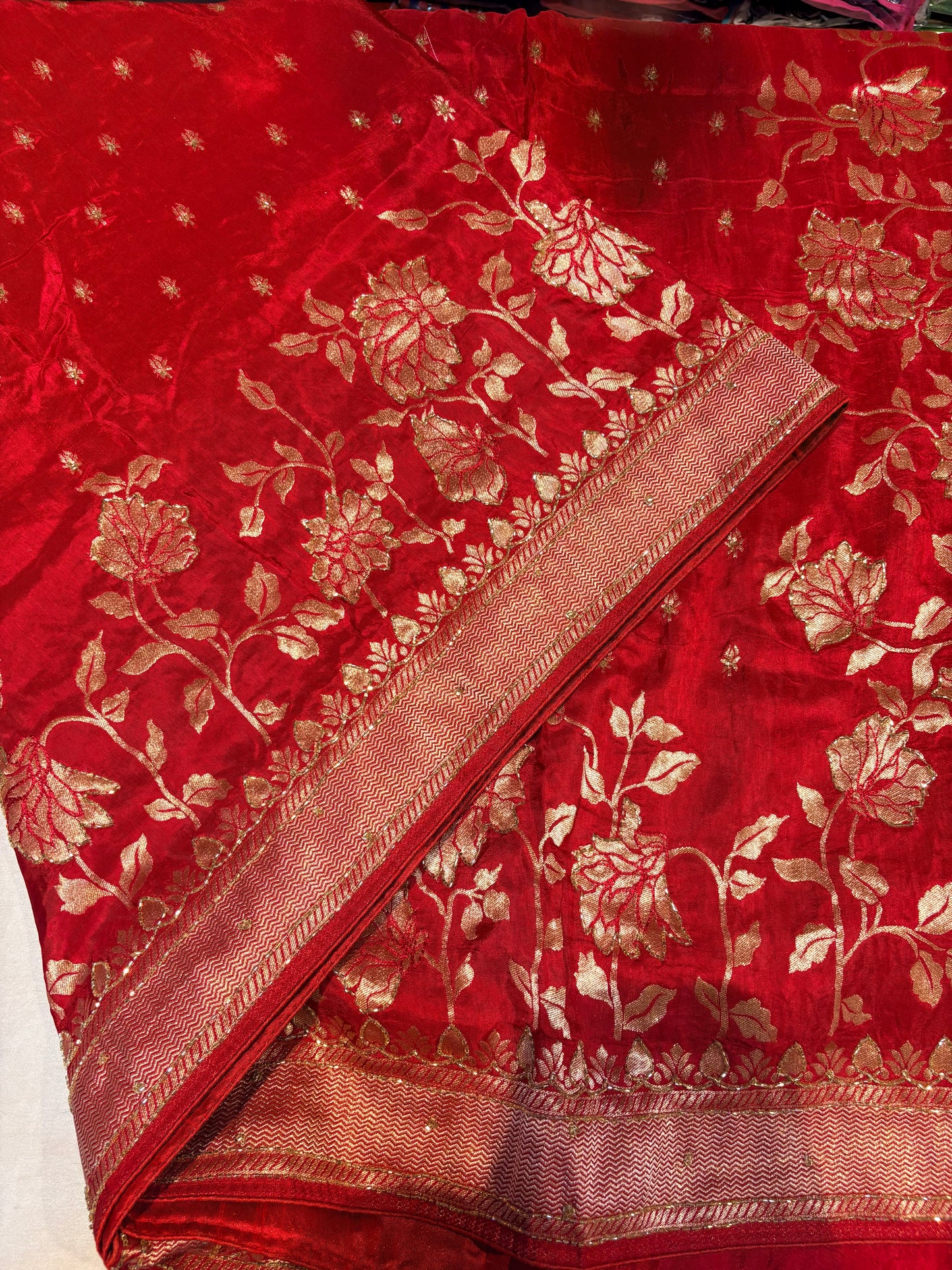 PURE MOUNGA SILK SAREE WITH HANDWORK