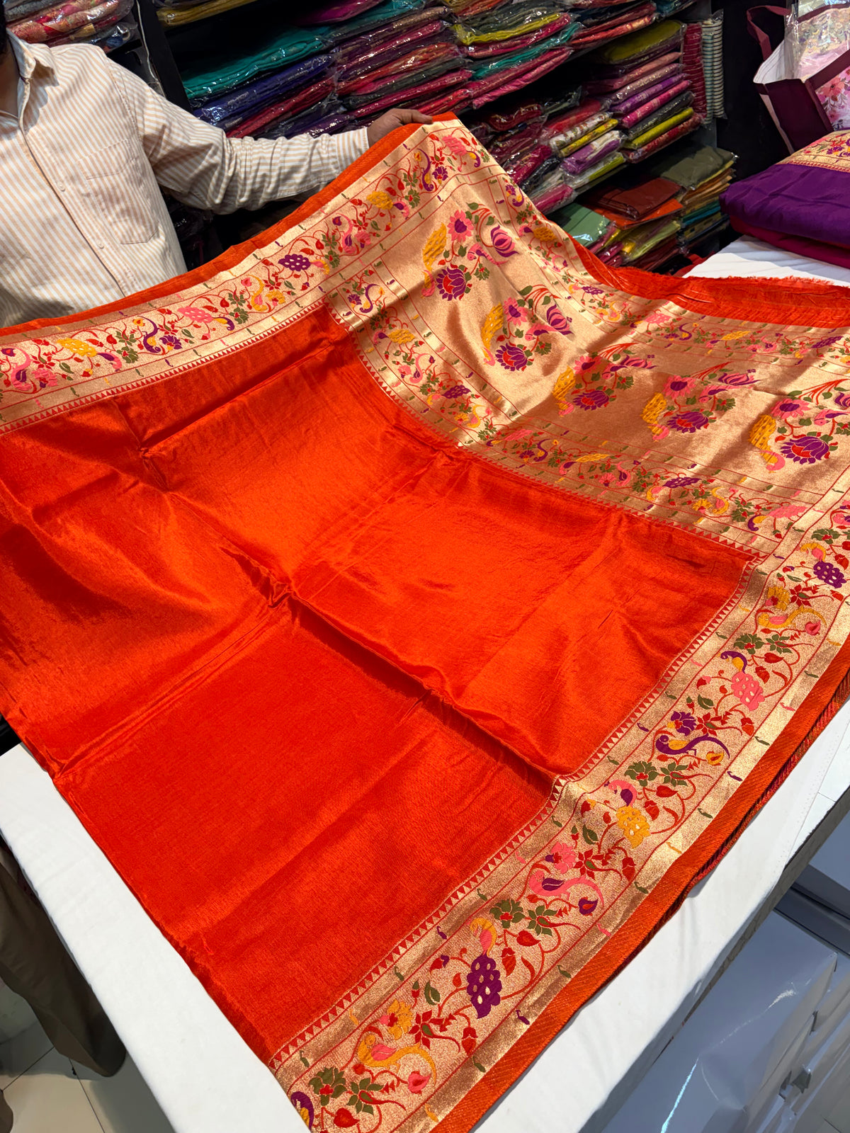 PREMIUM MOUNGA SILK SAREE WITH PAITHANI BORDER