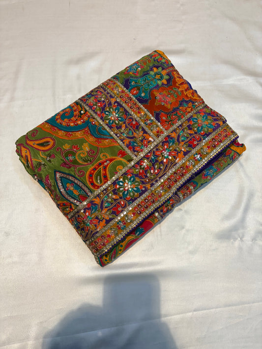 PURE PASHMEENA WITH WORK & READY BLOUSE