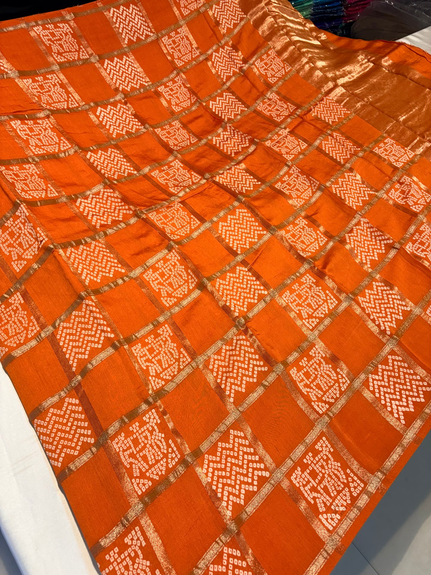 PREMIUM SOFT GHARCHOLA BANDHINI COTTON SILK SAREE