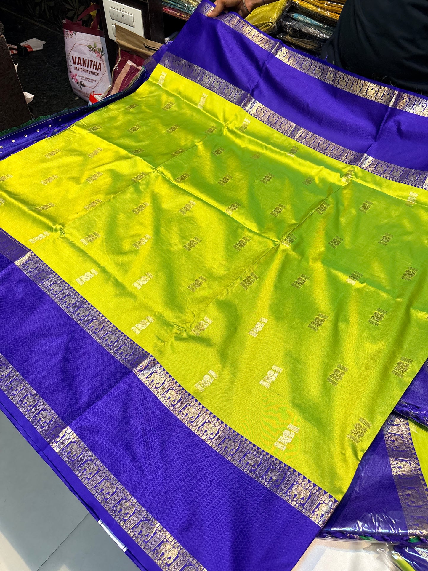 KANCHIPURAM SOFT SILK SAREE in BENTEX BORDER
