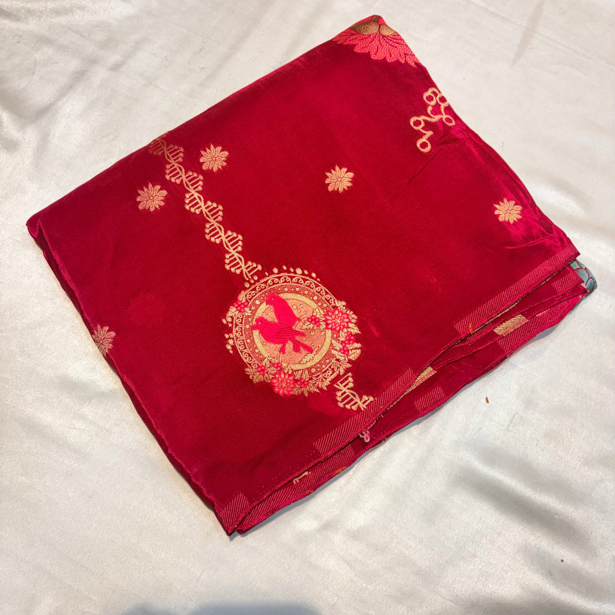 PREMIUM RAW CHINON CREAPE SAREE