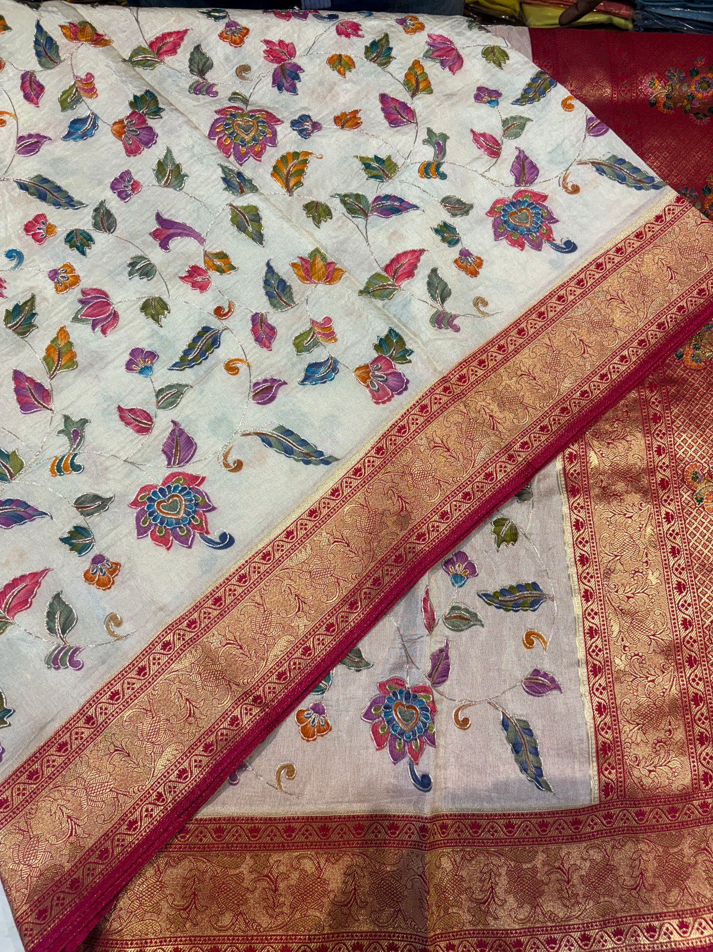 PURE PASHMEENA SILK WITH WORK