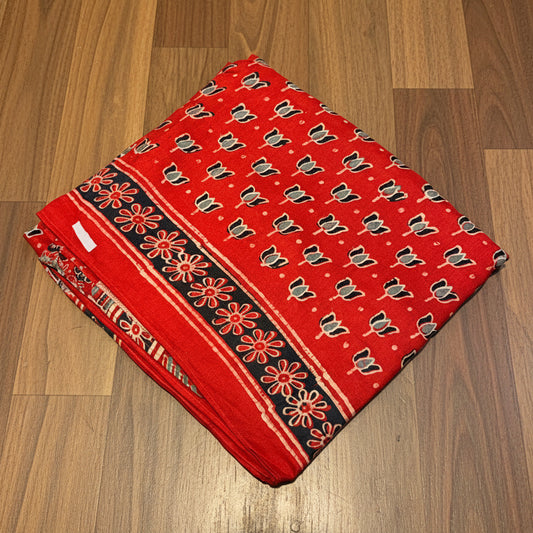 SOFT AJRAKH PRINTED MOUNGA SAREE