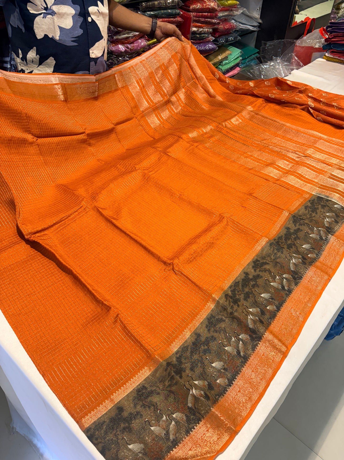 PREMIUM MOUNGA SILK WITH KALAMKARI BORDER