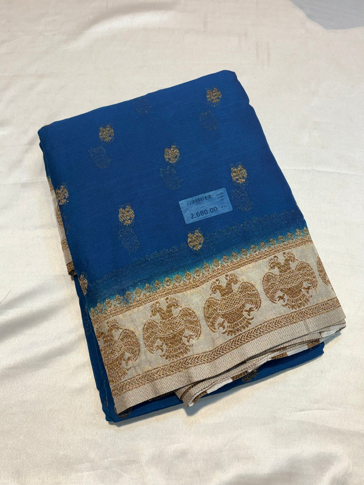 PREMIUM SEMI KHADDI GEORGETTE SAREE WITH ANTIQUE ZARI