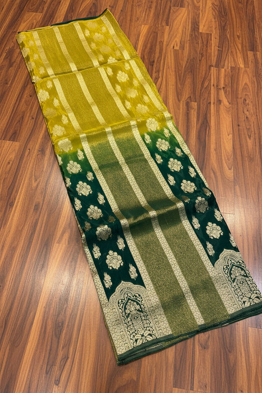 PREMIUM RAW CHINON CREAPE SAREE