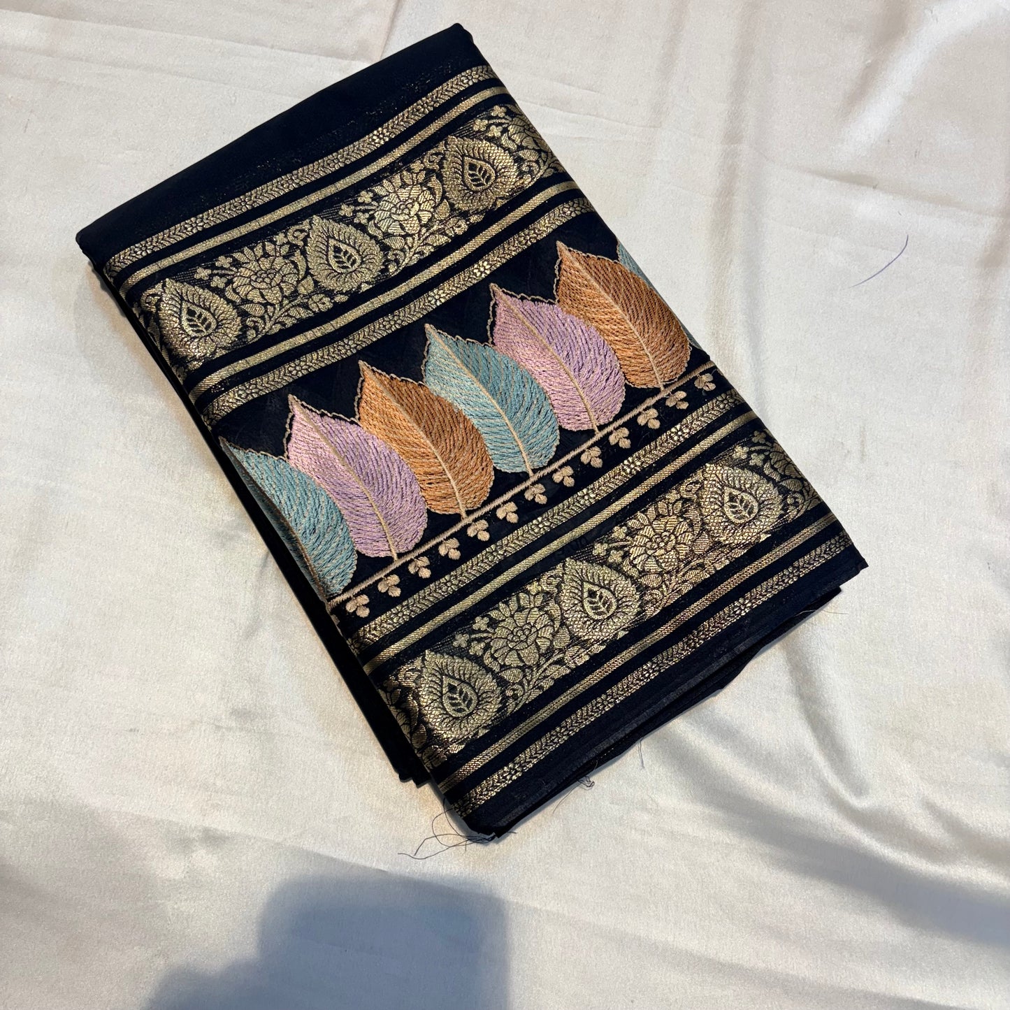 SEMI MYSORE SILK SAREE WITH EMBROIDERY WORK