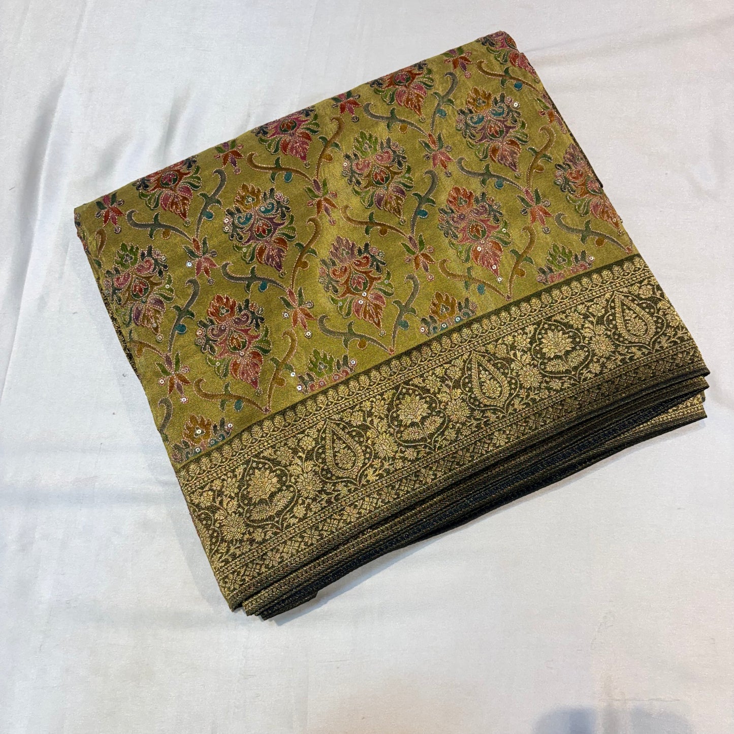 PURE PASHMEENA SILK SAREE WITH SEQUENCE WORK