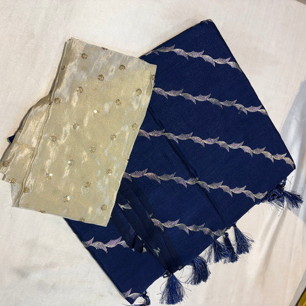 SOFT FANCY SAREE WITH WORK BLOUSE (Copy 5)