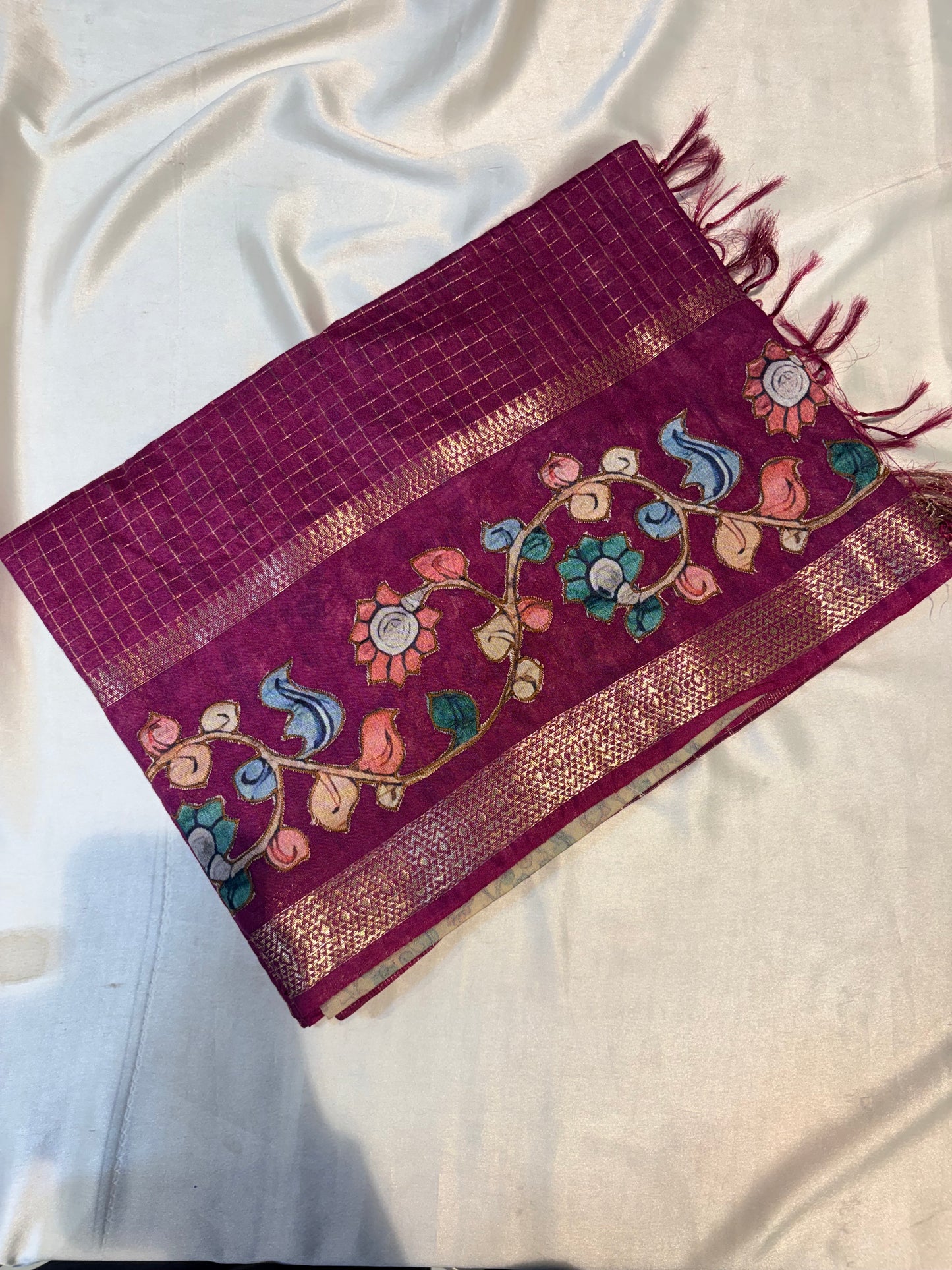 PREMIUM VISCOSE SILK WITH APPLIQUE WORK
