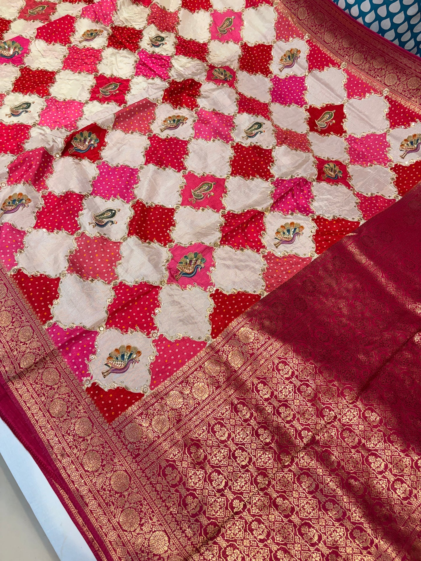 PURE PASHMEENA SILK SAREE WITH WORK