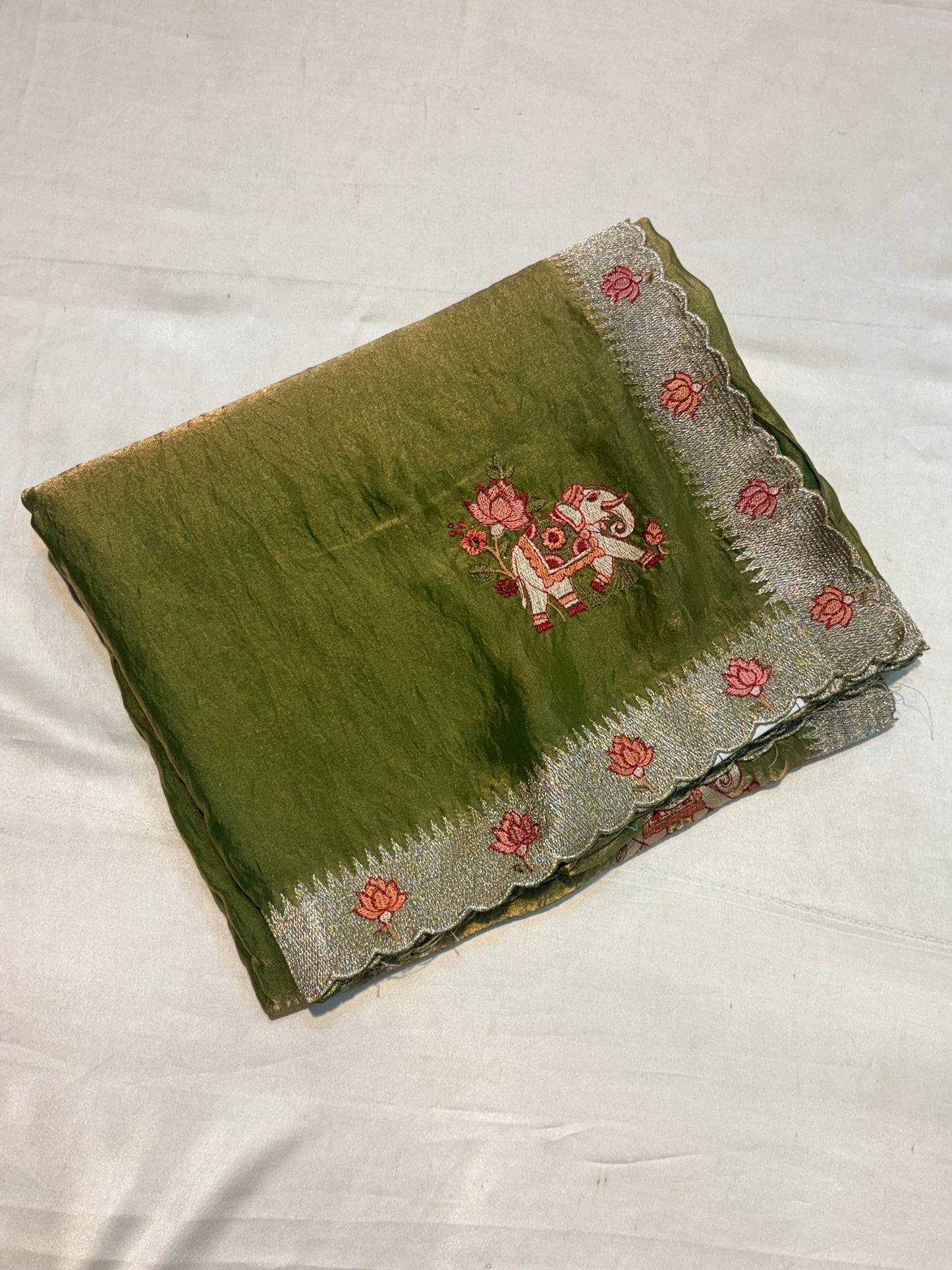 SOFT GLASS TISSUE WITH EMBROIDERY WORK
