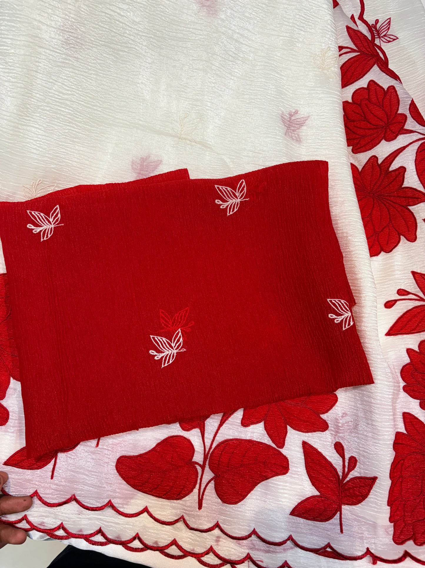 PREMIUM FANCY WEAR SAREE WITH APPLIQUE WORK
