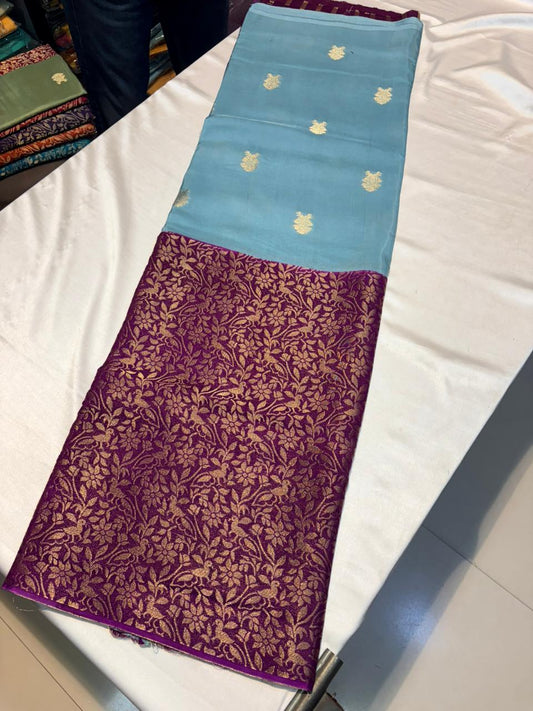 PREMIUM MOUNGA CREAPE SAREE