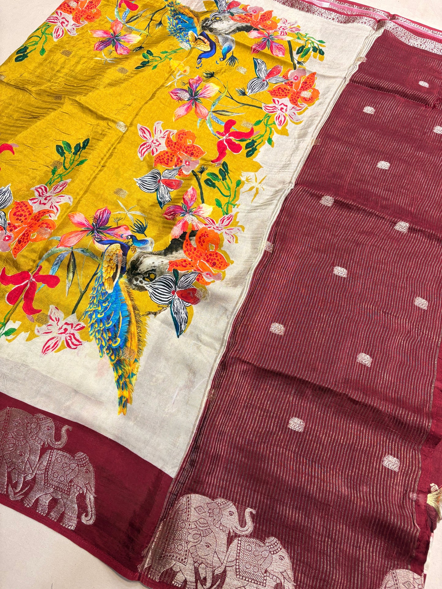 PREMIUM PRINTED MOUNGA SAREE