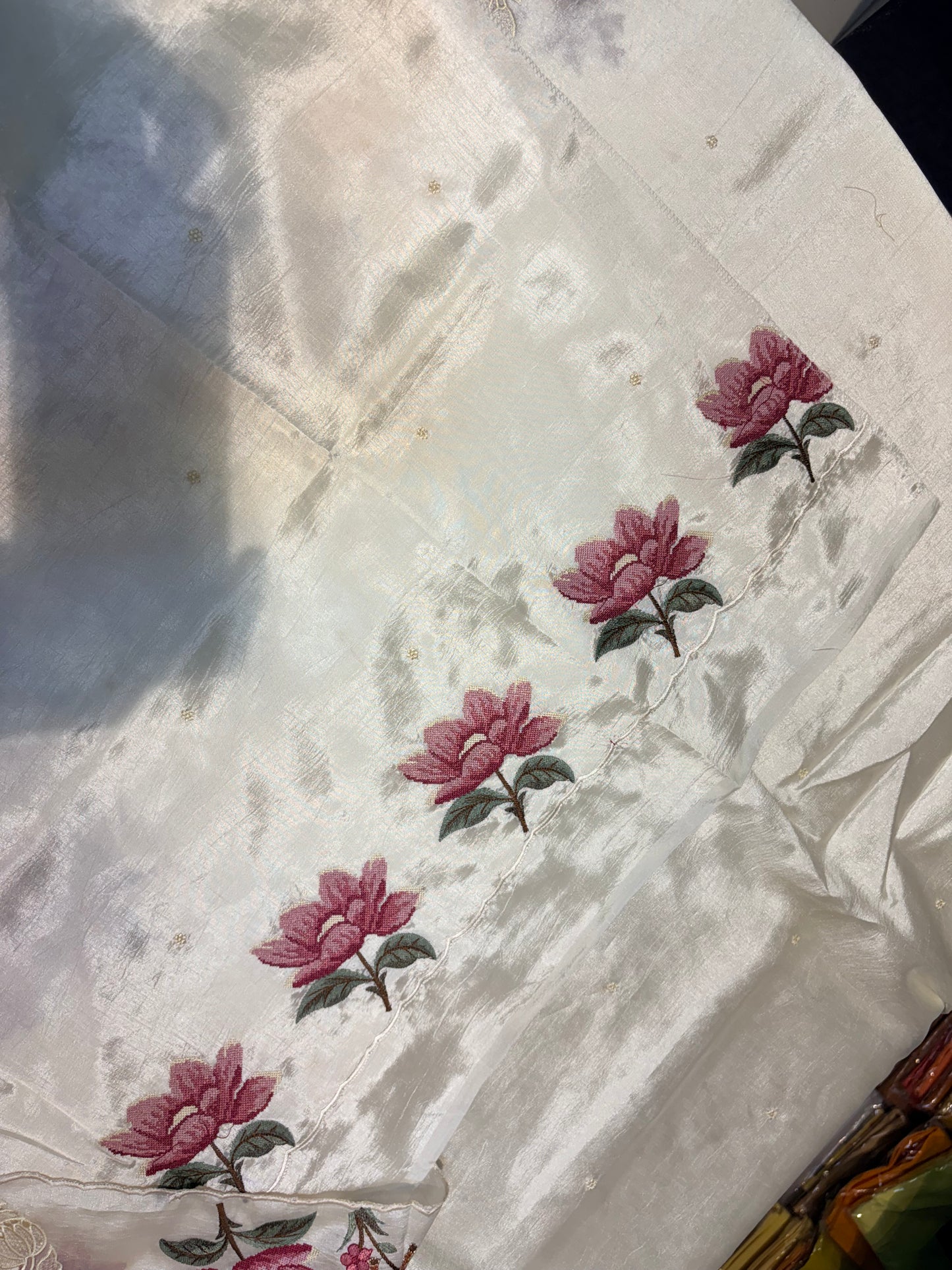 PREMIUM SOFT TUSSUR SILK WITH EMBROIDERY & CUTWORK