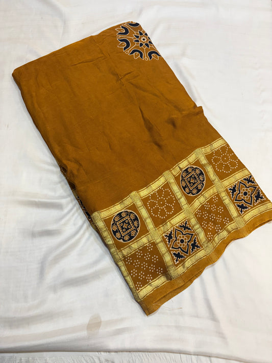 PREMIUM AJRAKH GHARCHOLA SAREE