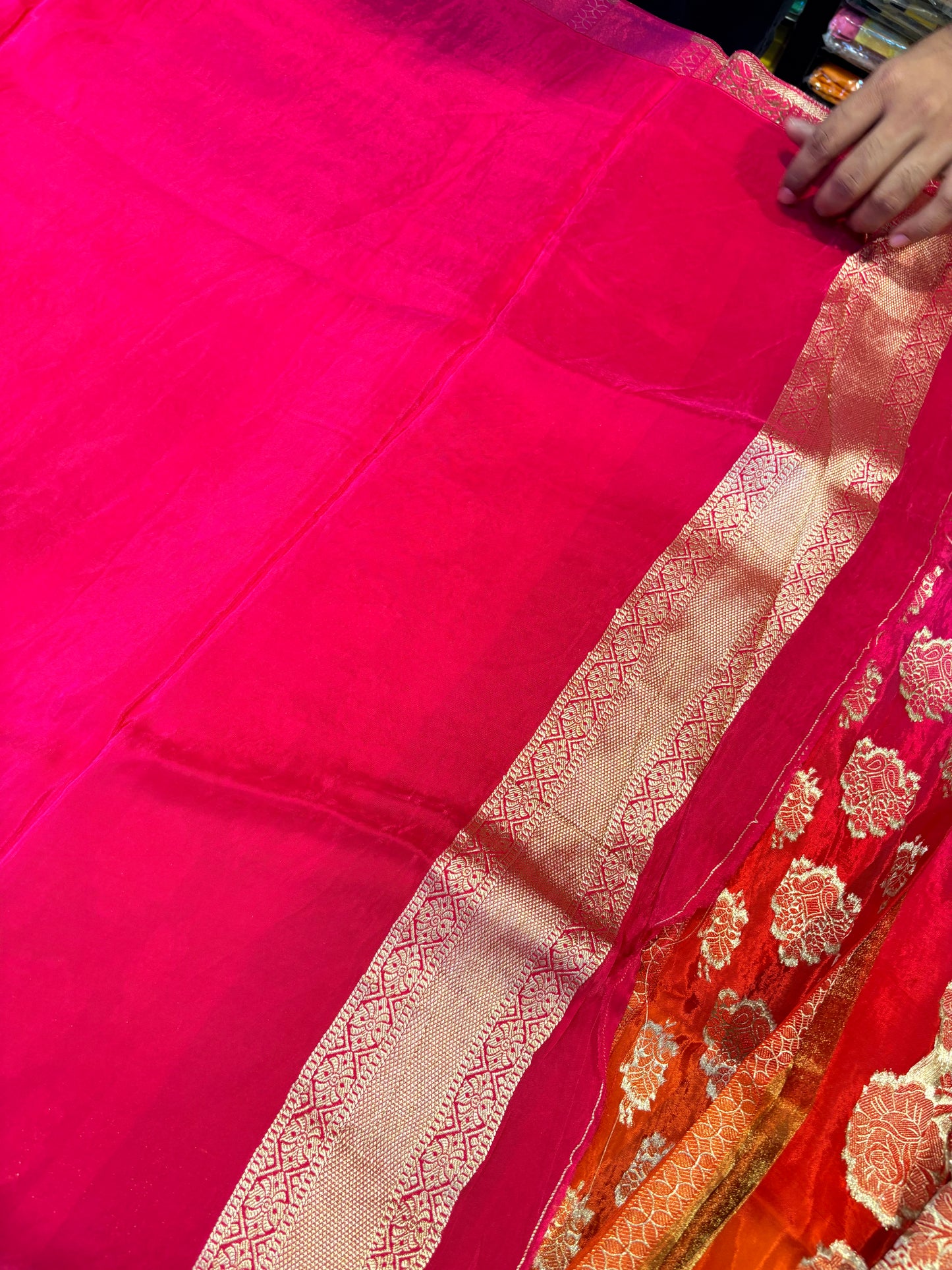 PREMIUM RAW CHINON CREAPE SAREE