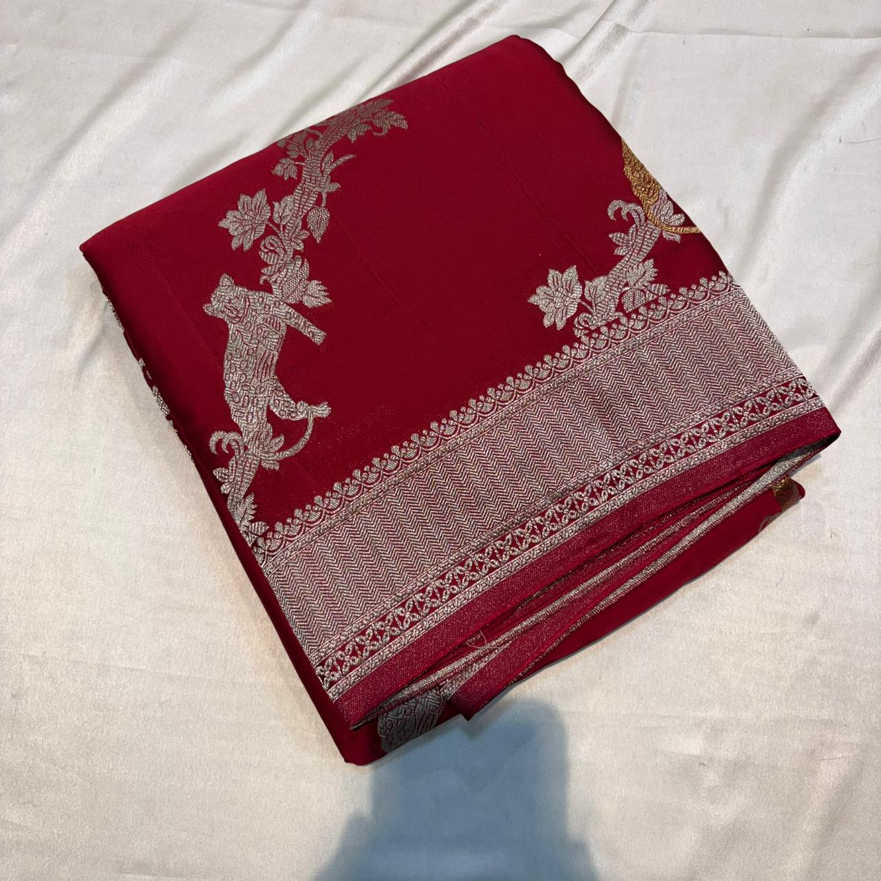 PURE MUSHRU CREAPE SAREES