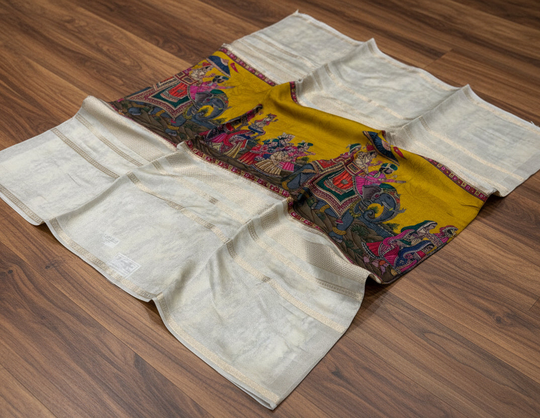 PREMIUM MOUNGA CREAPE WITH KALAMKARI PRINT